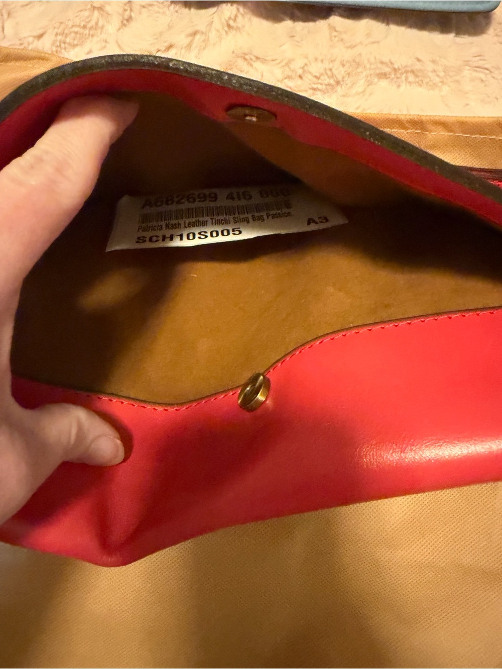 Women’s Patricia Nash Red Leather Crossbody/Belt Bag with adjustable strap NWOT - Picture 8 of 9